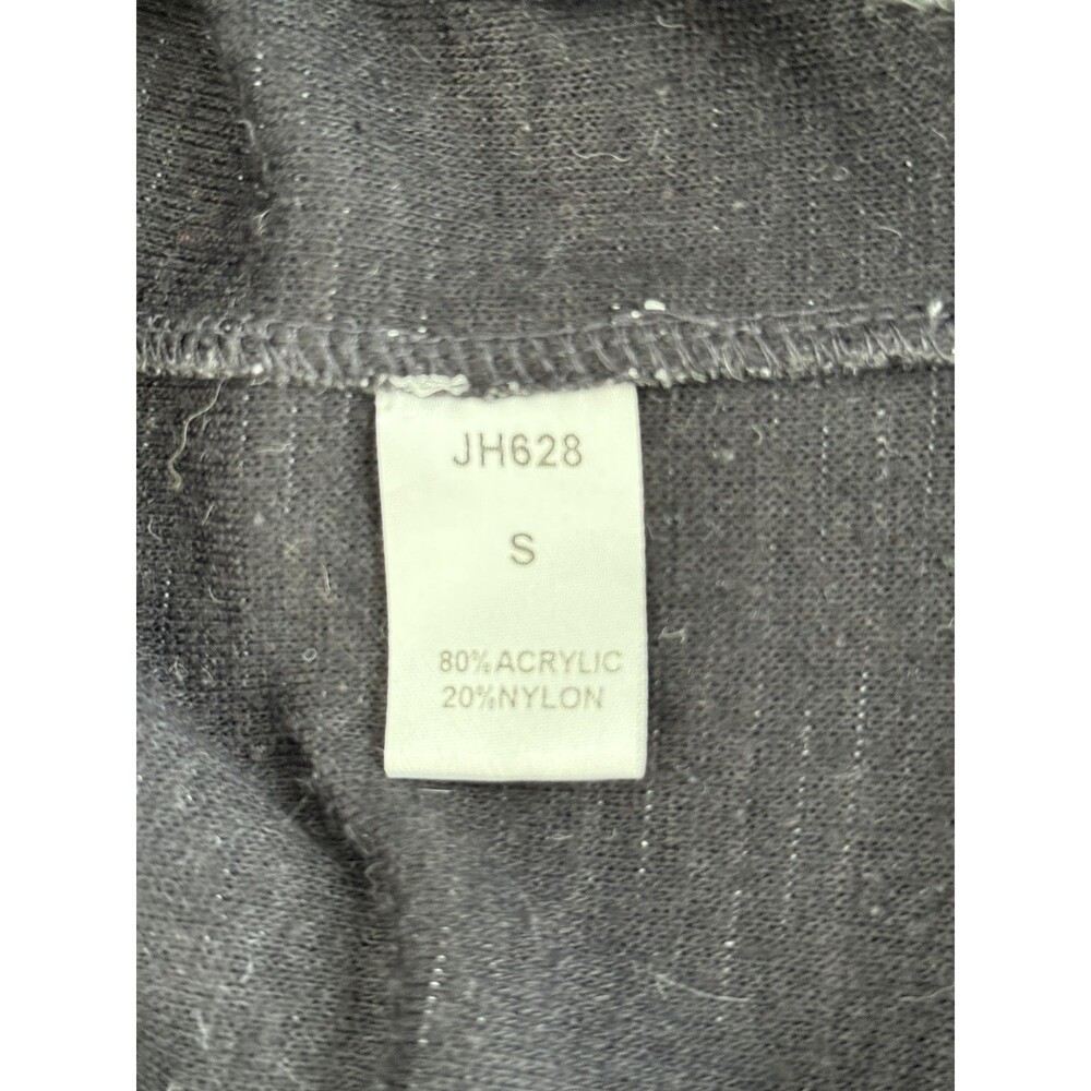 THML Sweater Womens Small Gray Embroidered Bird Floral Mock Neck Dolman Knit - Picture 8 of 8